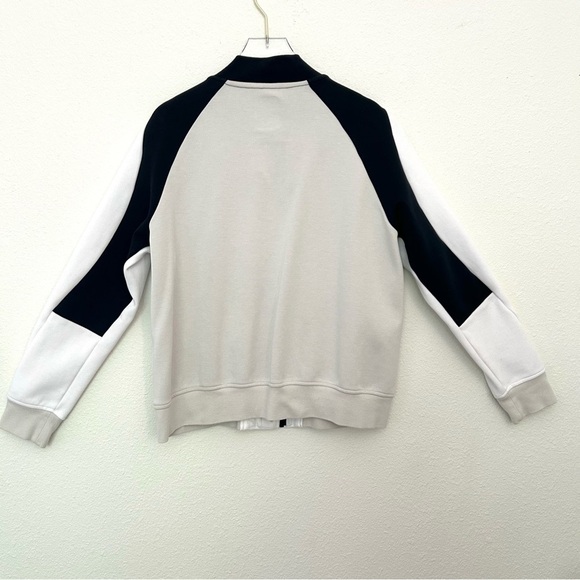 Nike Tech Fleece Destroyer Jacket Sweatshirt Bomber White Beige Black Medium - Picture 5 of 12